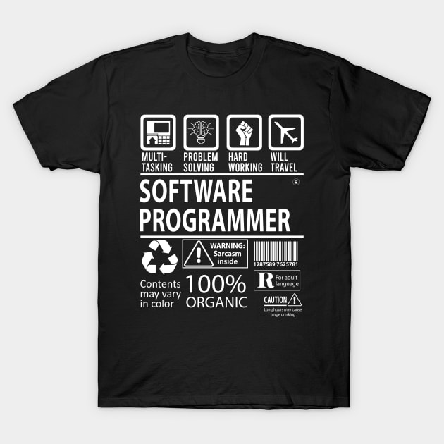 Software Programmer T Shirt - MultiTasking Certified Job Gift Item Tee T-Shirt by Aquastal